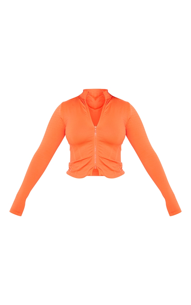 PRETTYLITTLETHING Shape Top de sport rouge à double zip et logo image 5