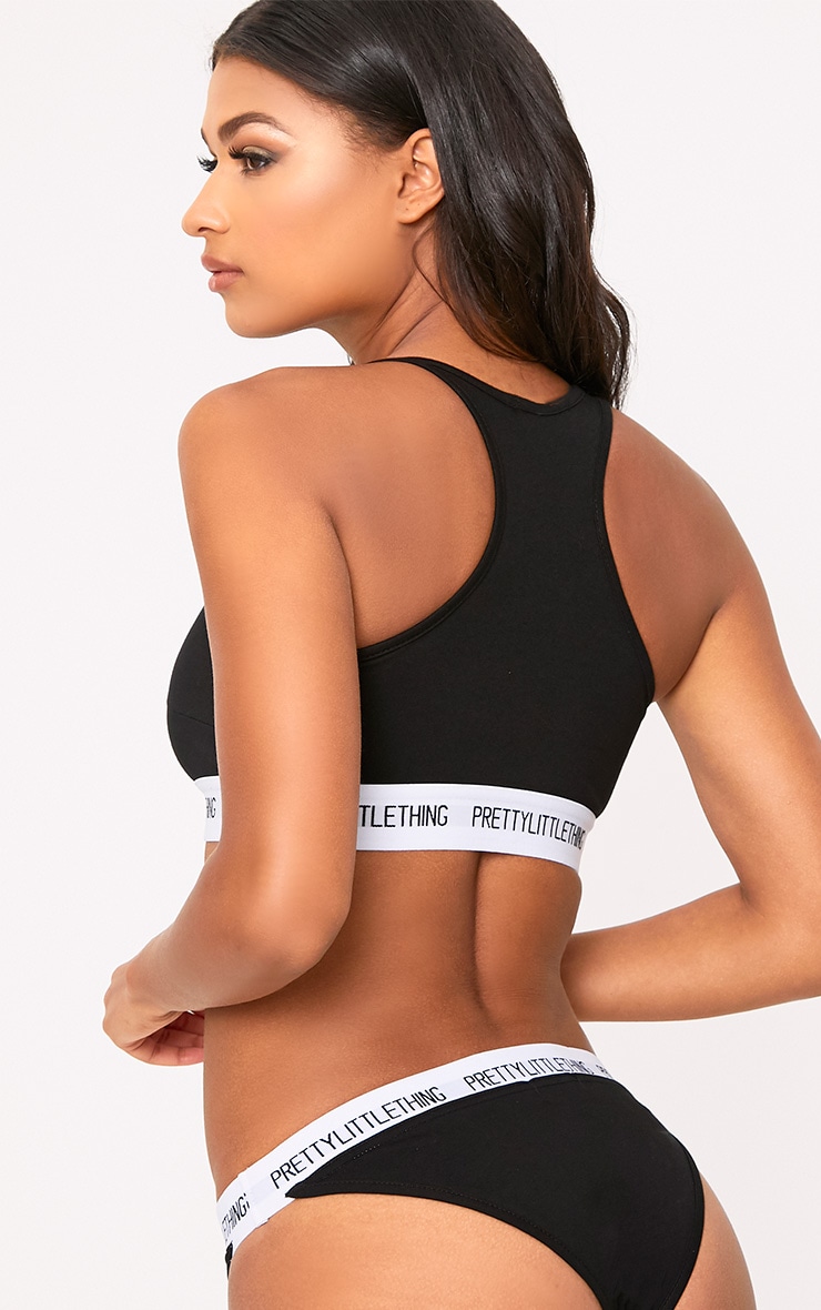 Pretty little thing black sports bra installation