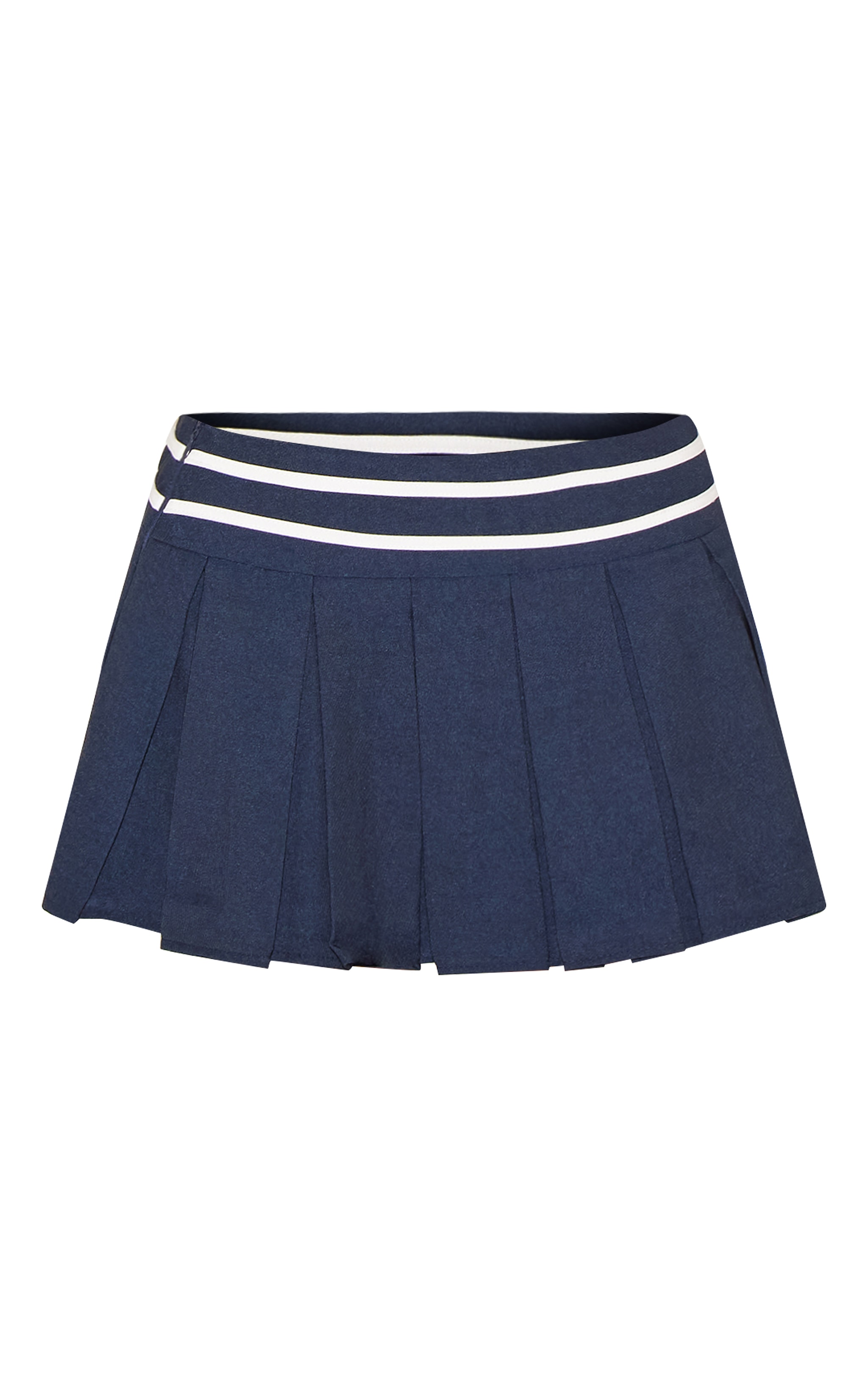 エムエメBelt design pleats mini skirt (Navy) Navy Pleated Micro Mini Skirt – Fashion Brand Company