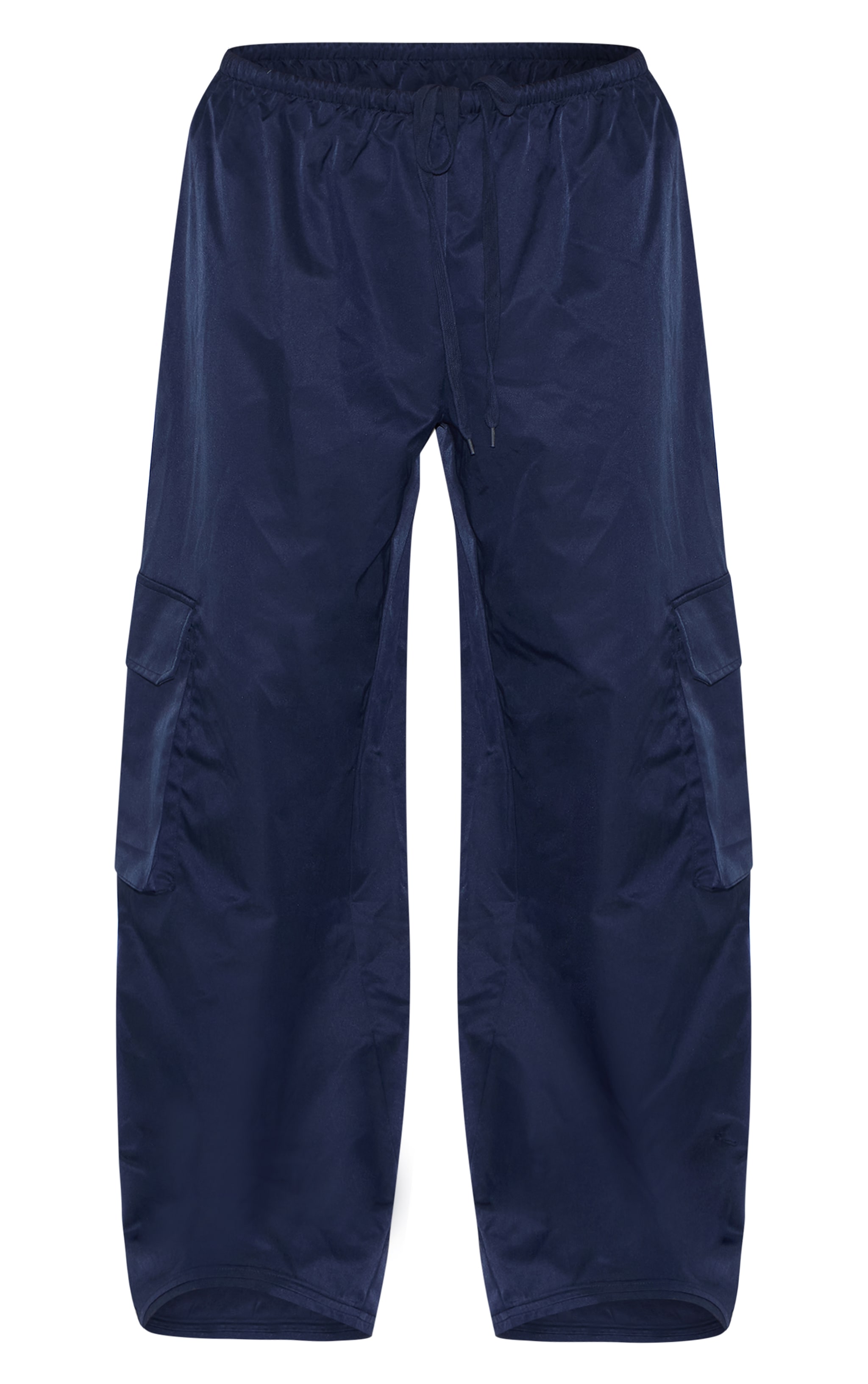 Plus Pantalon droit stye cargo bleu marine à cordons ajustables et poches image 5