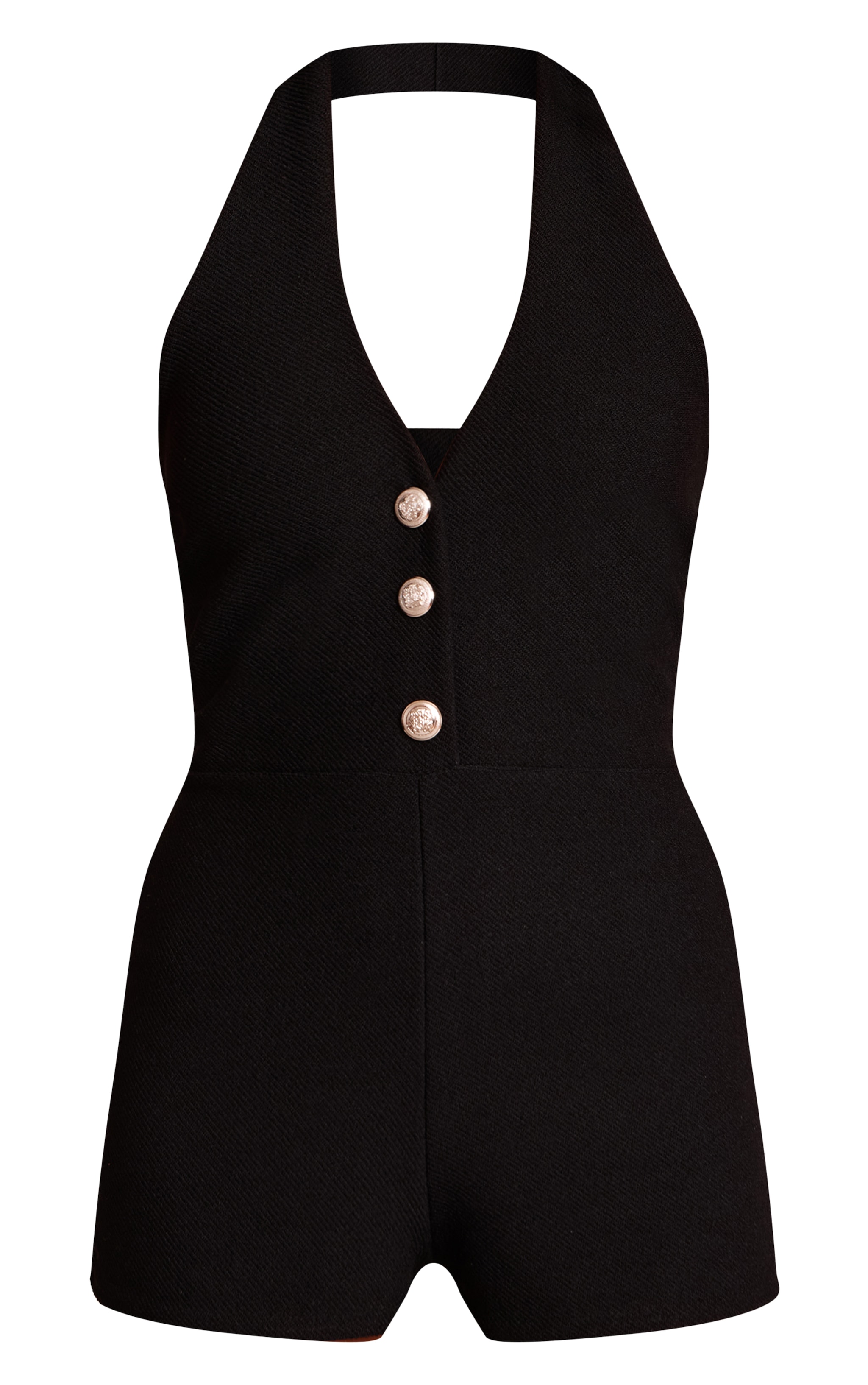 Black Button Detail Unitard image 5