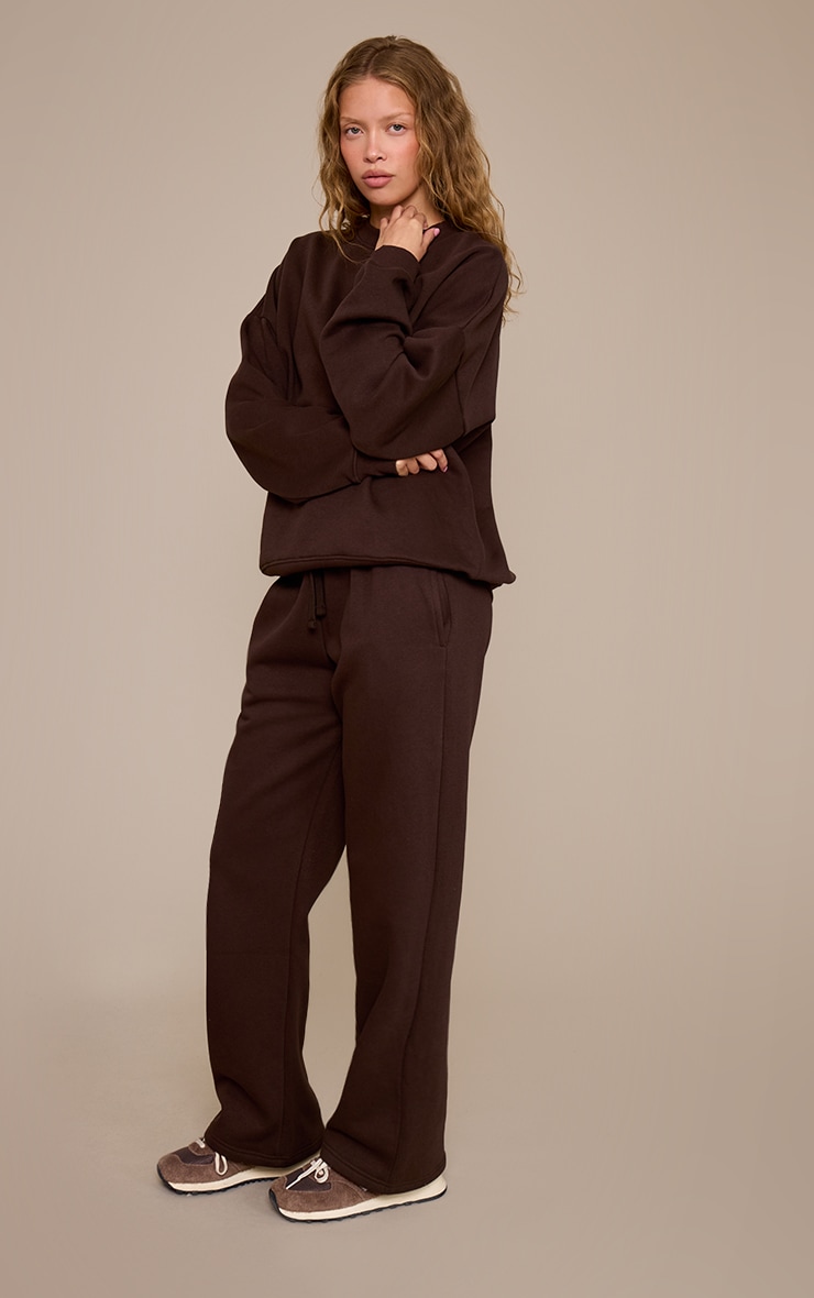 Chocolate Oversized Sweat Tracksuit Set image 3