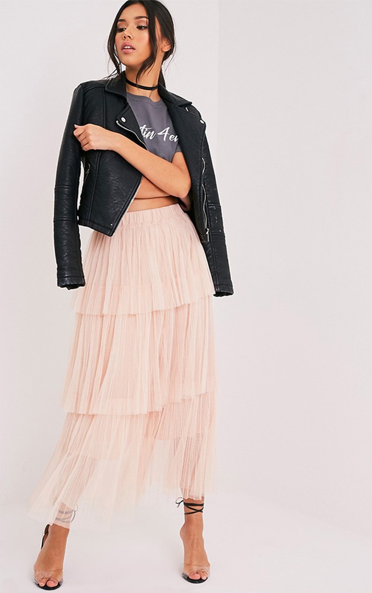 One Strap Tiered Tulle Dress