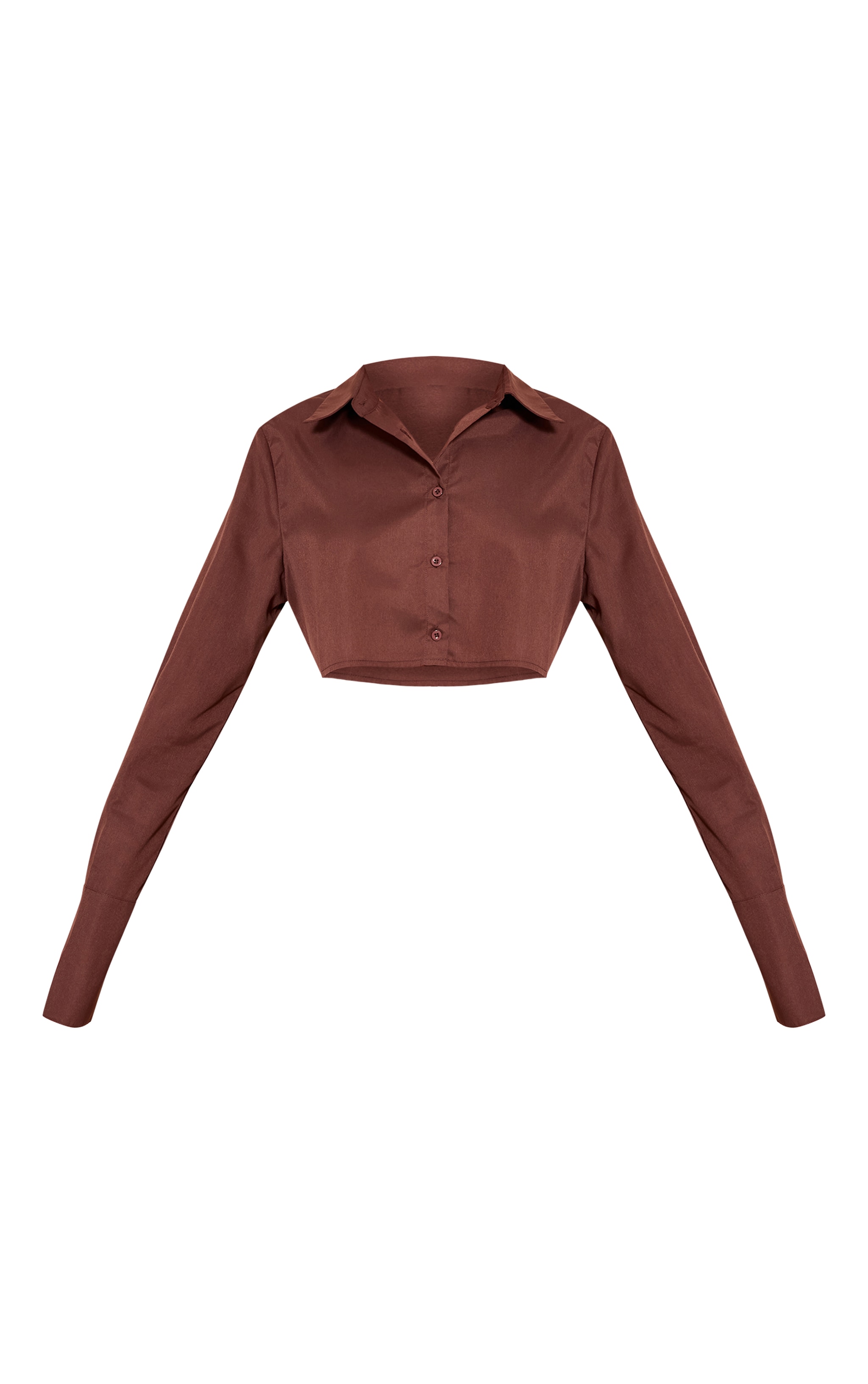 Dark Brown Cropped Shirt image 5