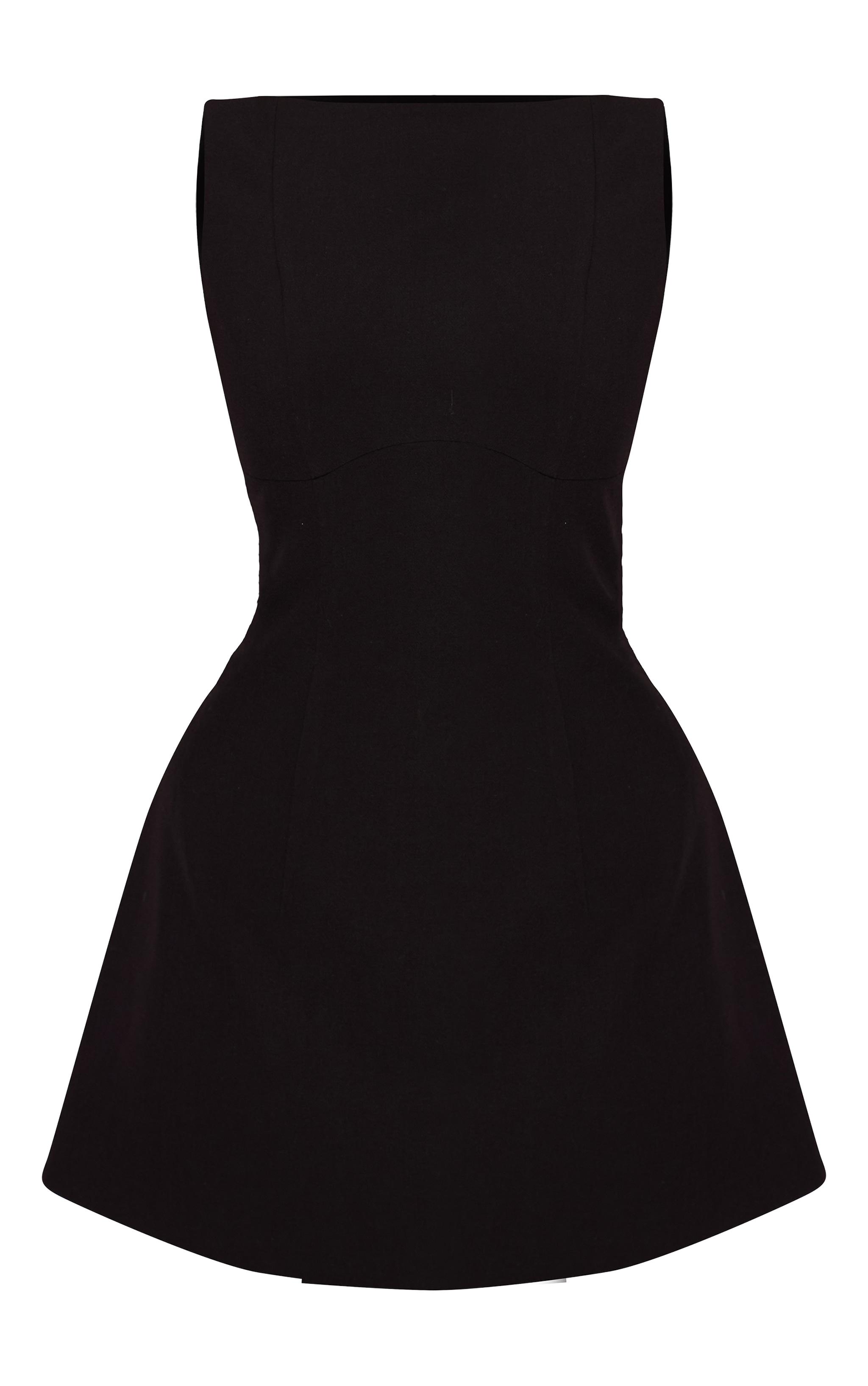 Mini robe tissée noire à col bateau et dos nu image 5