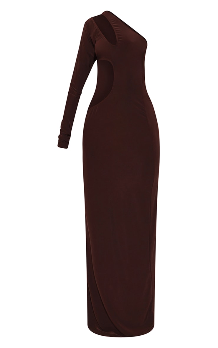 Petite Chocolate Slinky Cut Out Maxi Dress image 5