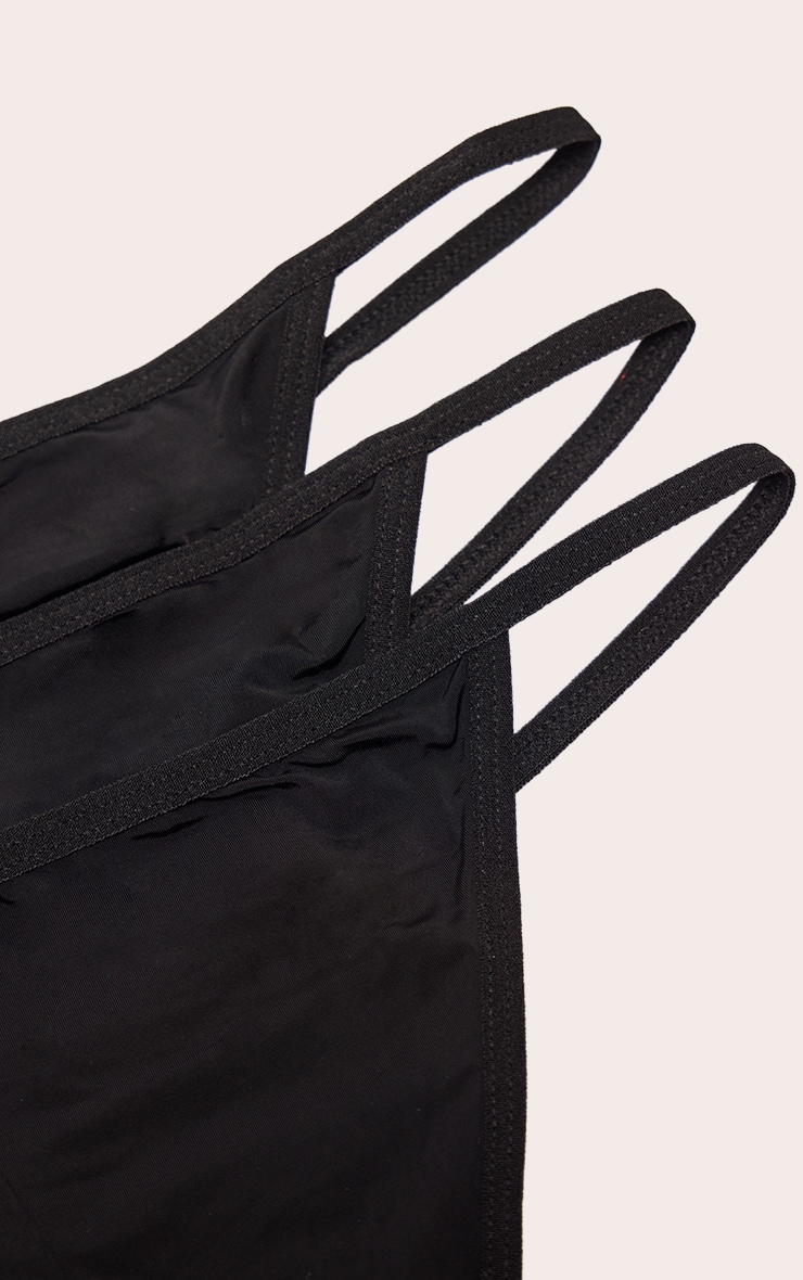 Black Microfibre Thong 3 Pack image 2