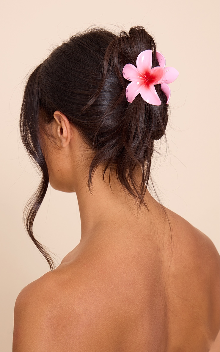 Pink Gradient Lily Flower Hair Clip Set image 1
