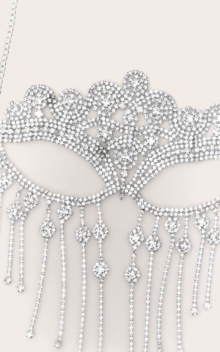 Silver Diamante Masquerade Headpiece image 3