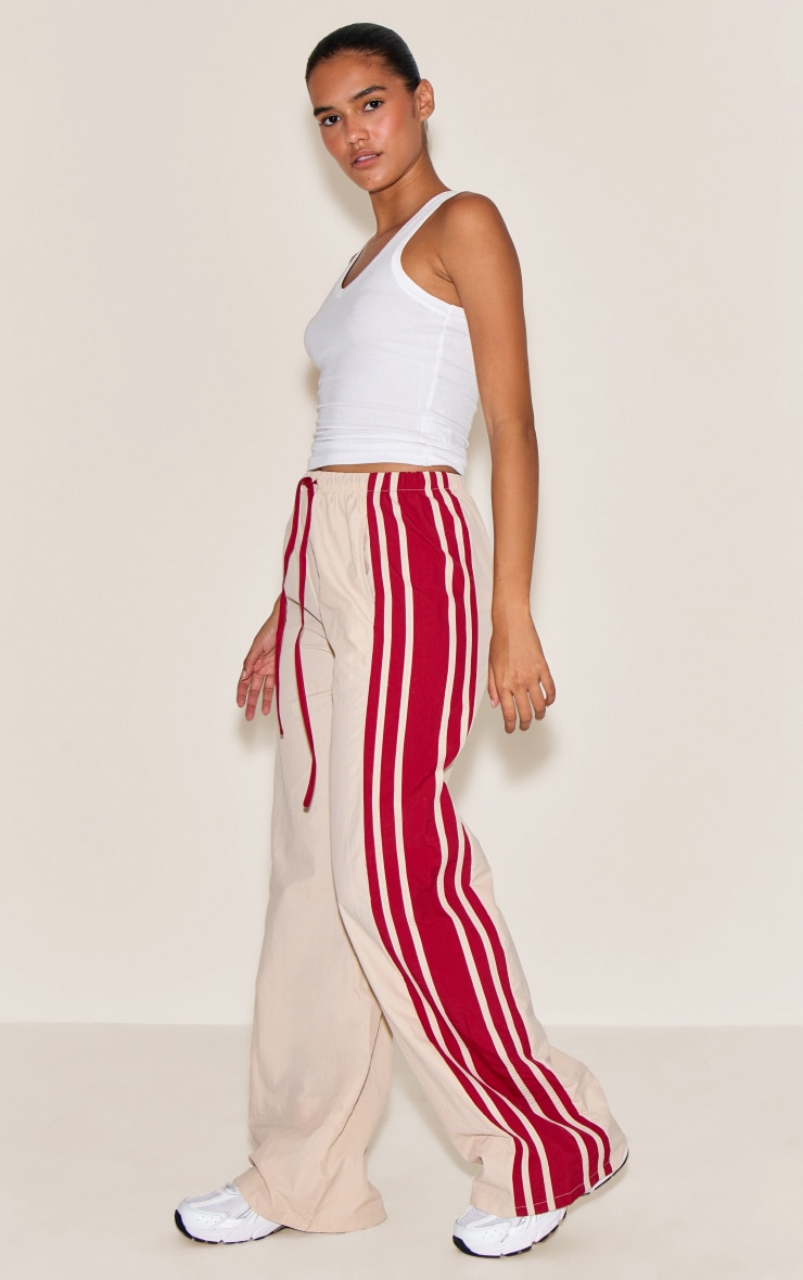 Stone Shell Contrast Side Stripe Track Pants image 1