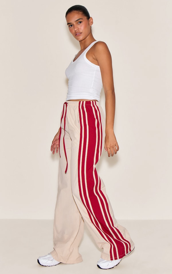 Stone Shell Contrast Side Stripe Track Pants