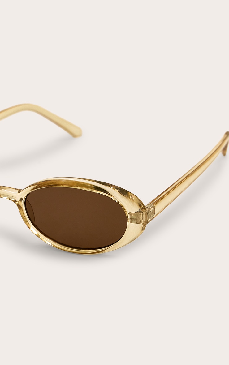 Butter Yellow Crystal Round Sunglasses image 4