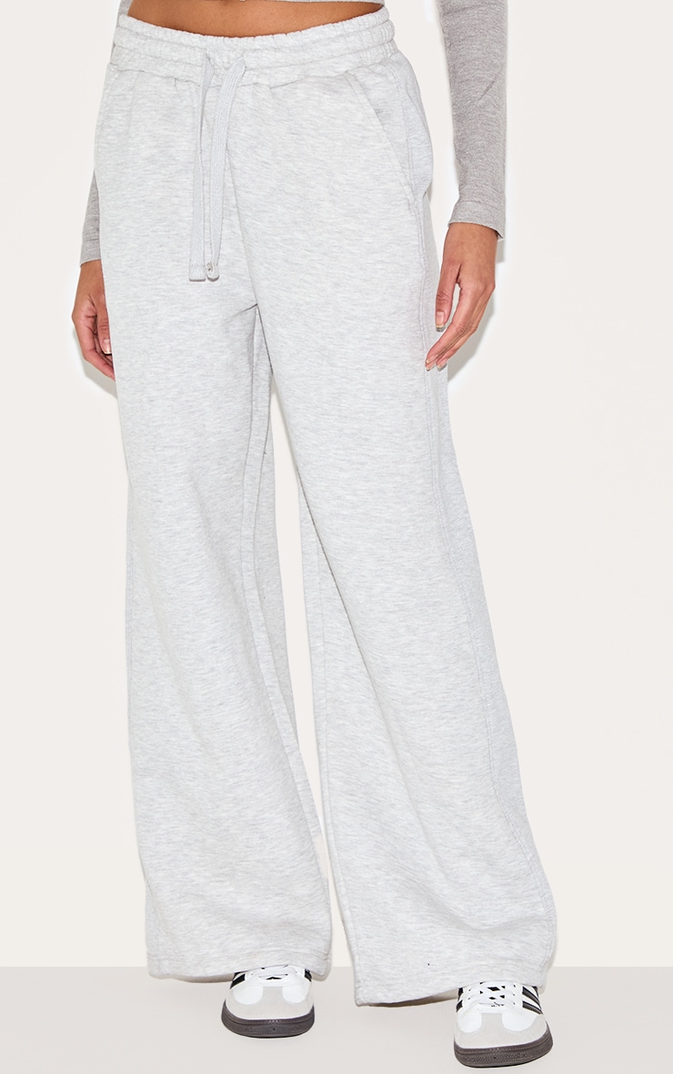 Ash Grey Wide Leg Rib Tape Sweatpants image 1