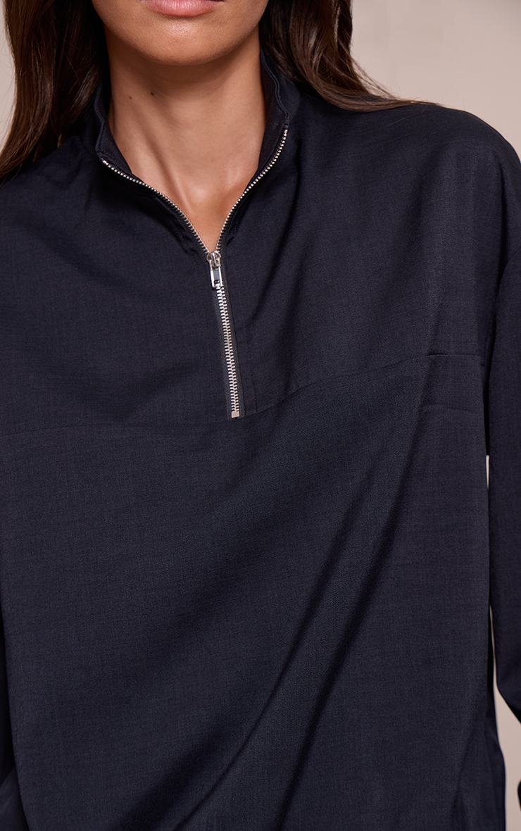 Navy Quarter Zip Tailored Jacket image 4