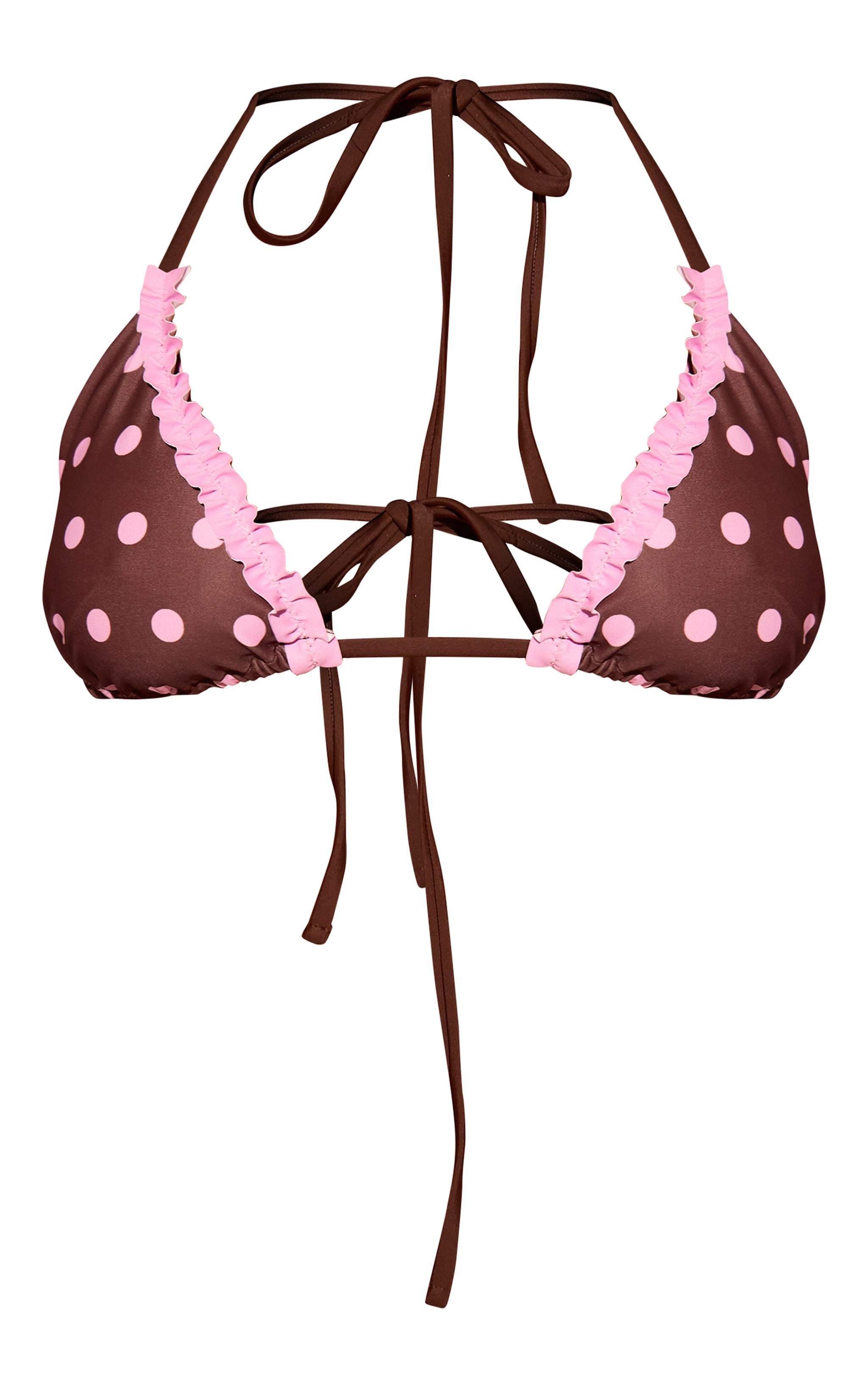 Espresso Polka Dot Triangle Bikini Top image 5