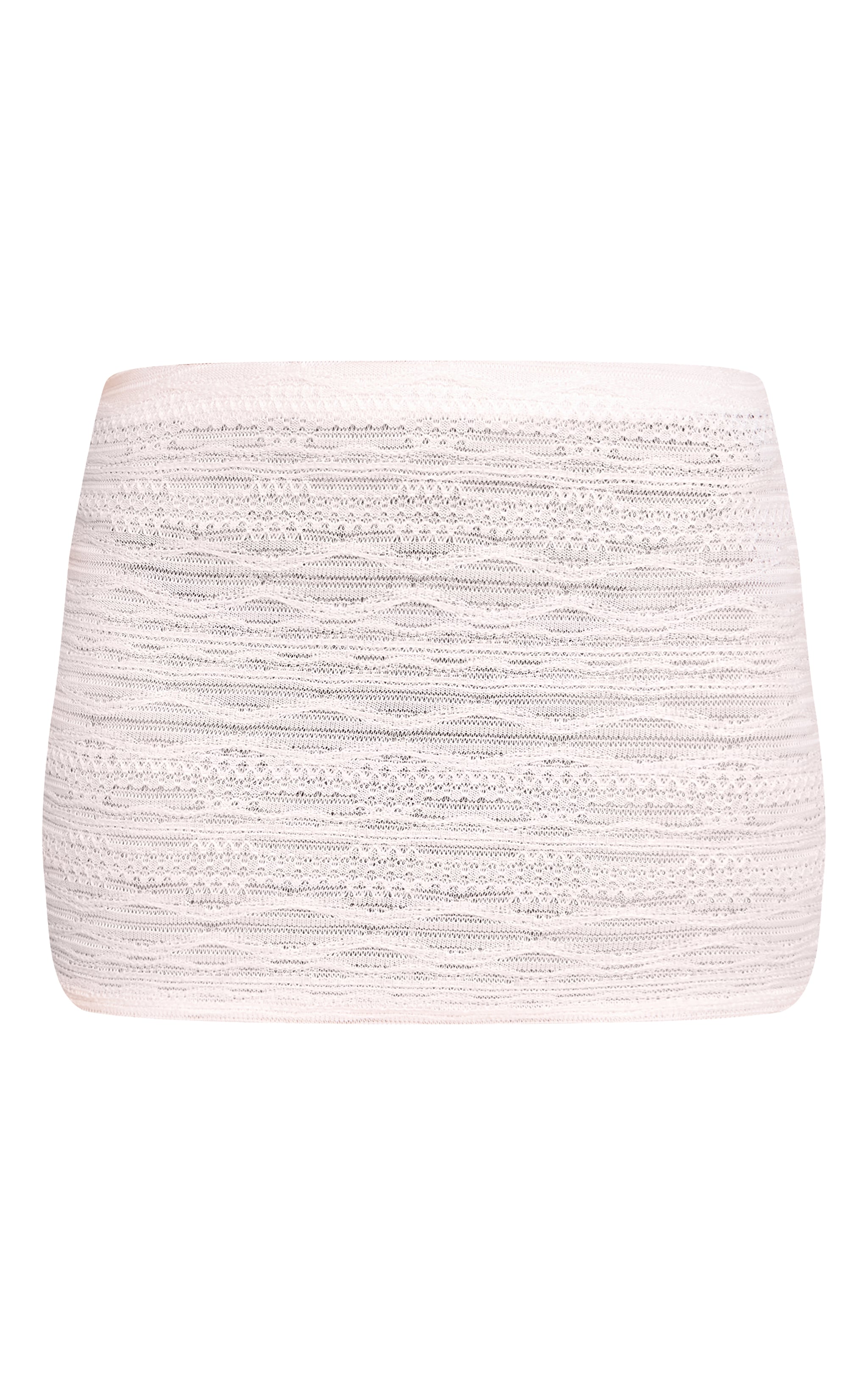 Mini-jupe texturée blanche à taille mi-haute image 6