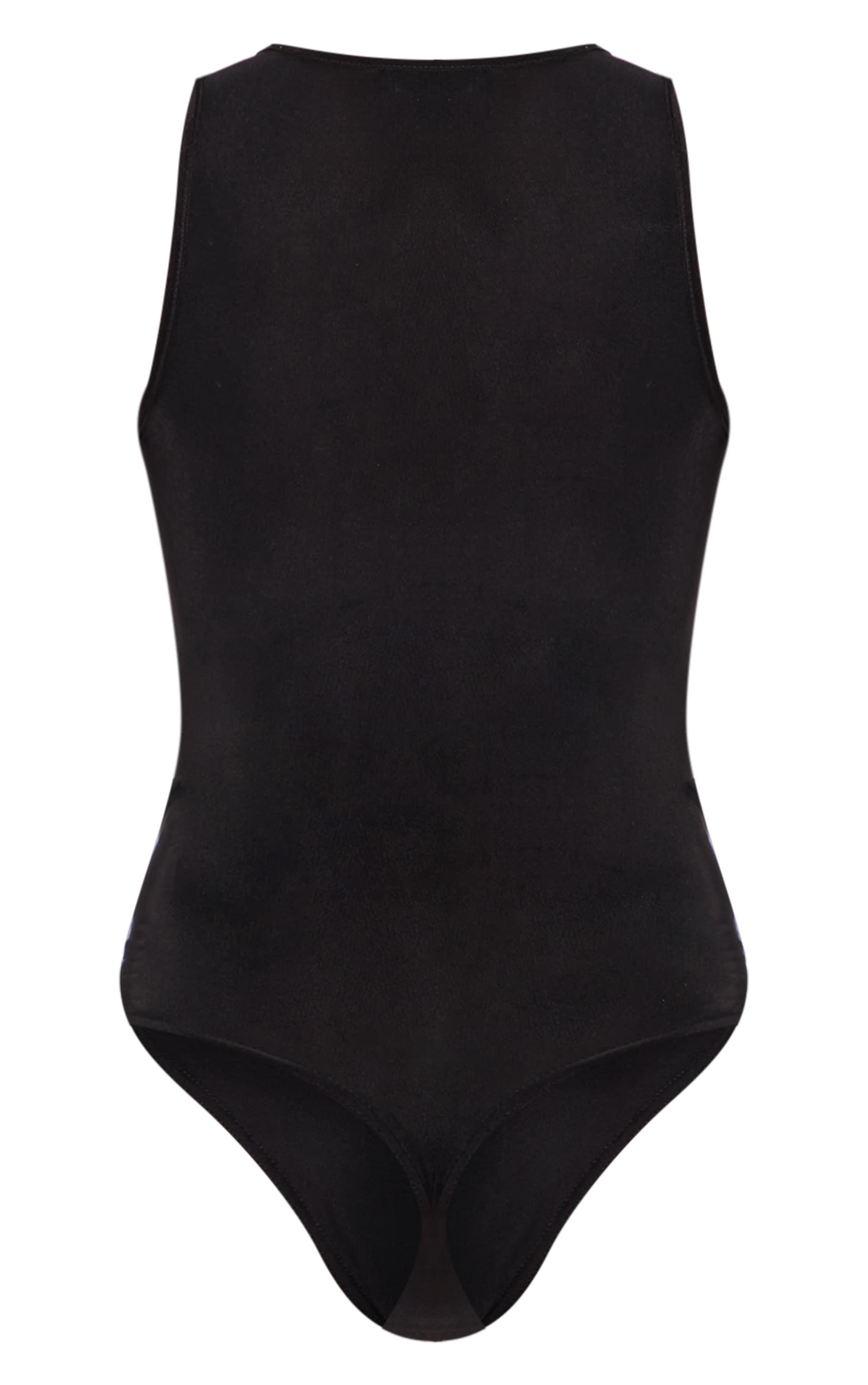 Black Basic Slinky Racer Bodysuit image 6