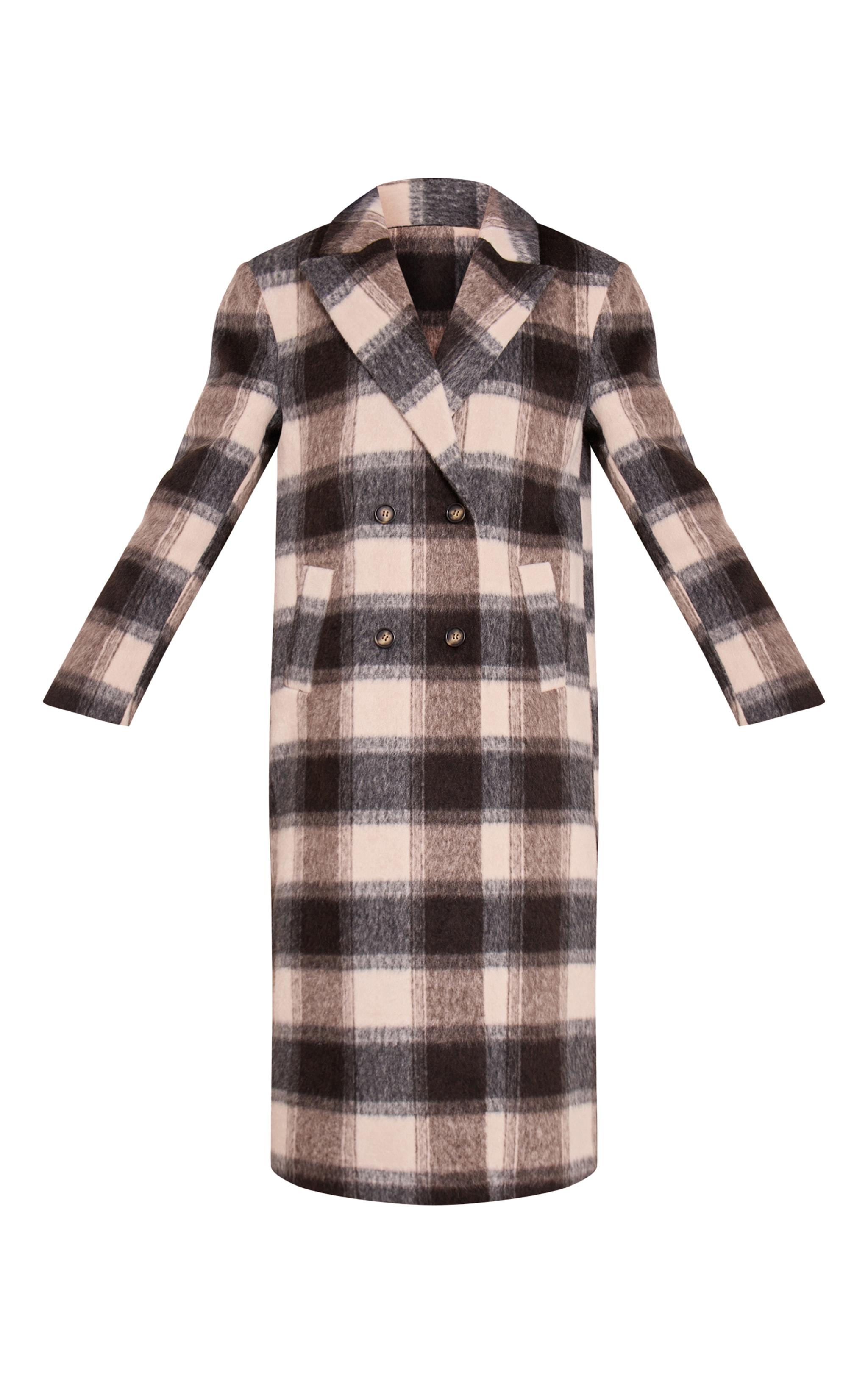 Tall Checked Structured Wool Look Maxi Coat image 5