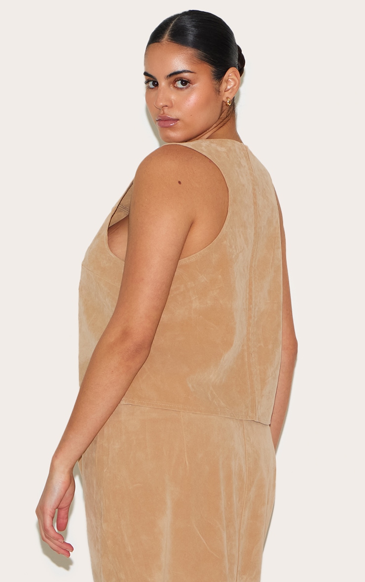 Plus Stone Faux Suede Shift Top image 2