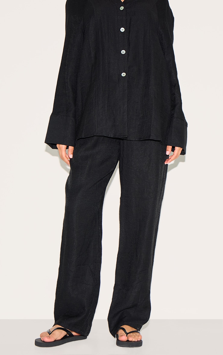 Petite Pantalon large tissé noir image 1