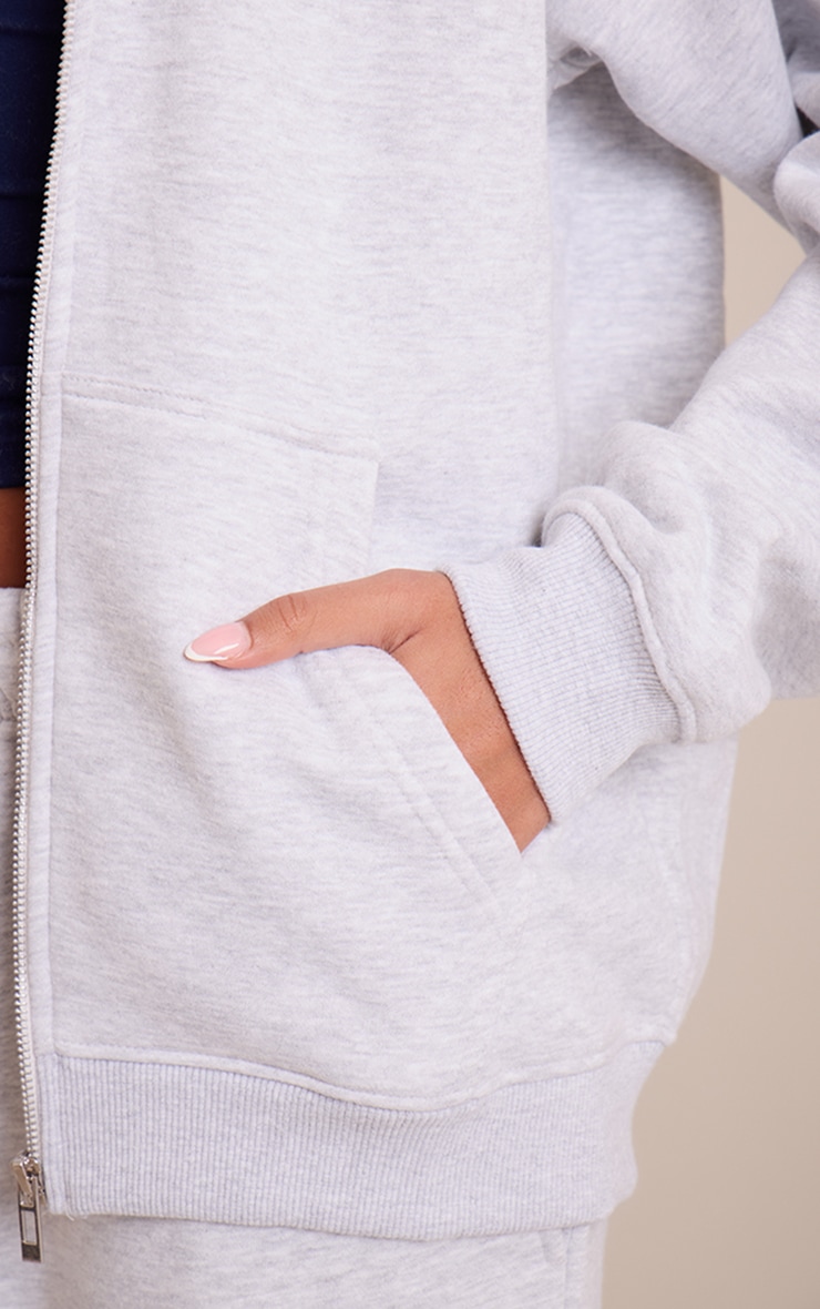 Tall Ash Grey Zip Through Hoodie image 4