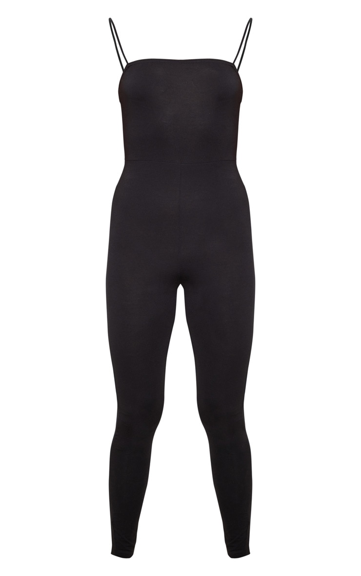 Black Basic Strappy Jumpsuit image 3