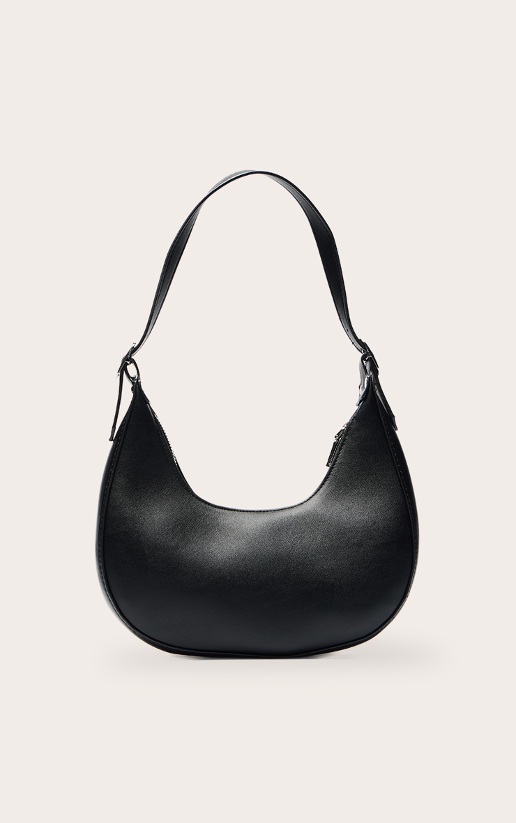 Sac à main incurvé en PU noir à clous en dômes image 4