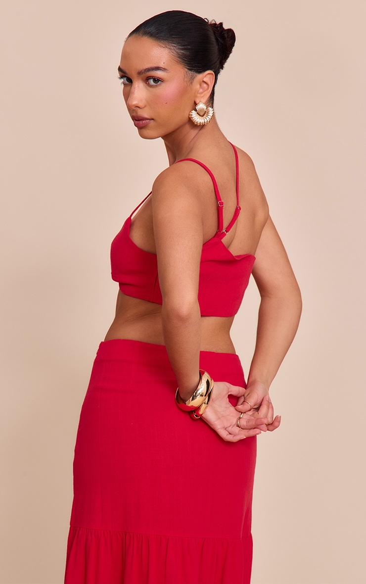 Tomato Red Twist Front Cropped Bralet image 2