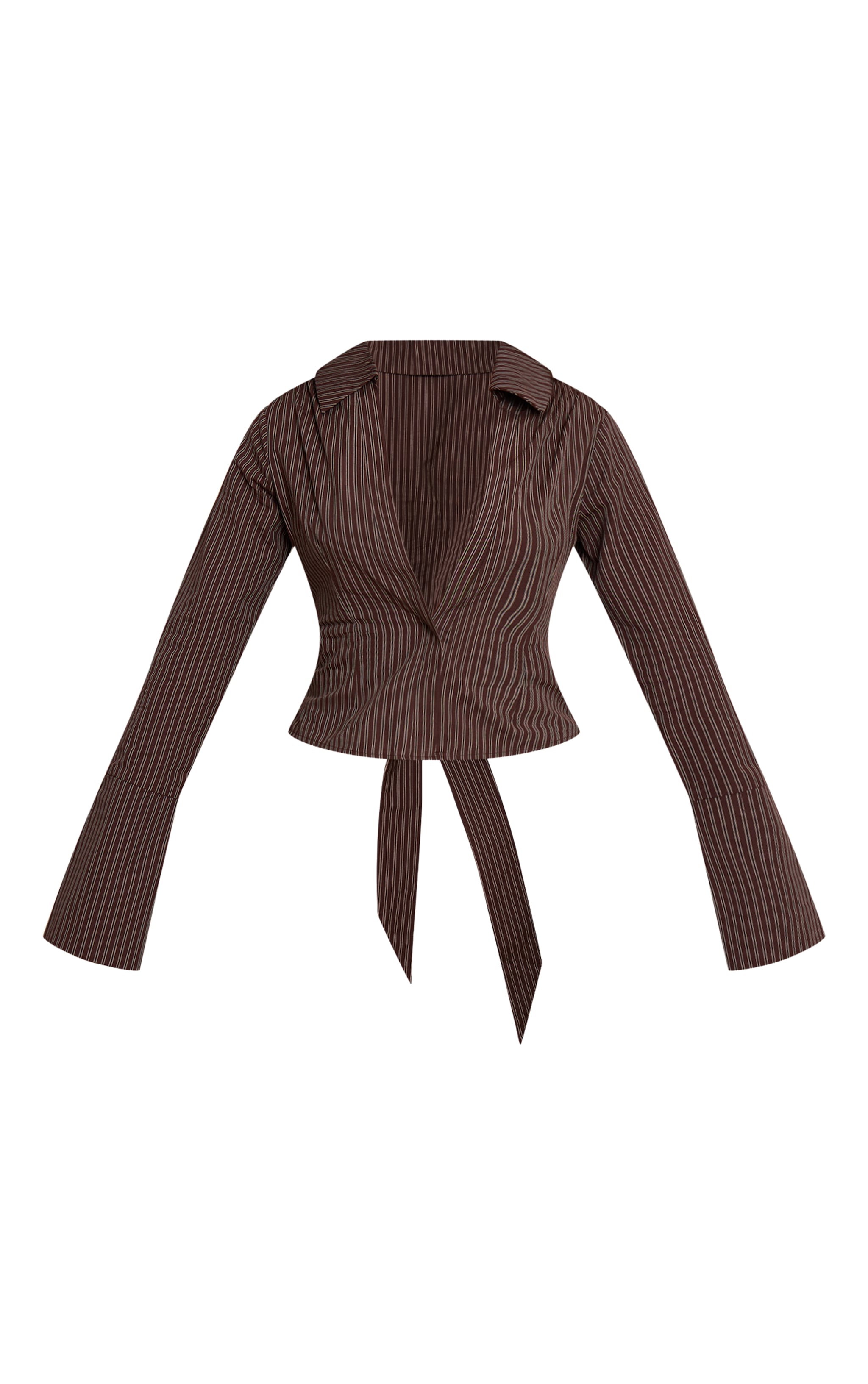 Chocolate Cinched Tie Waist Shirt image 5