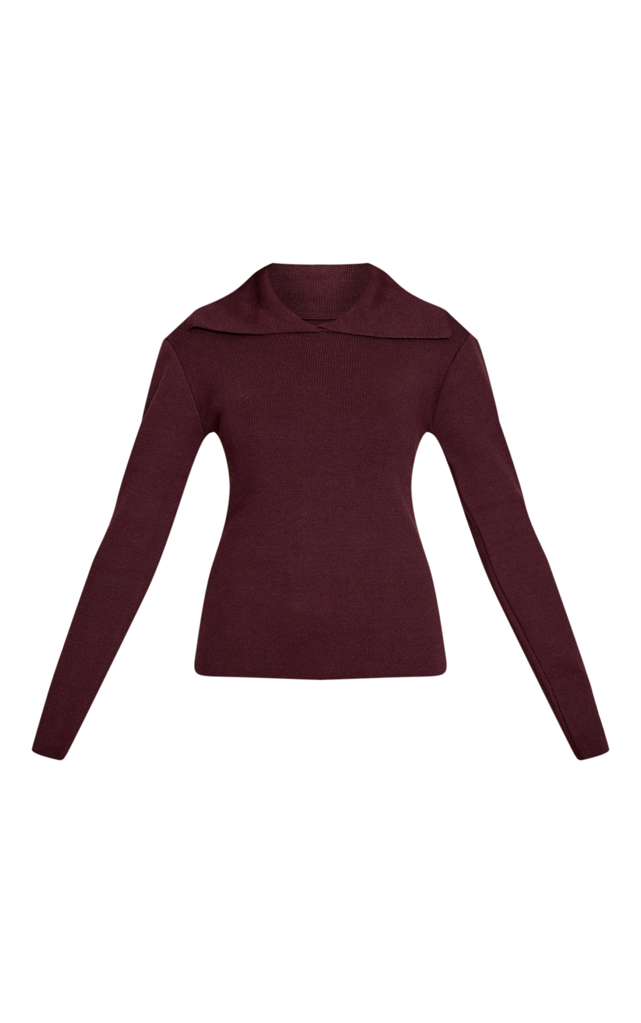 Chocolate Sailor Collar Long Sleeve Knitted Sweater  image 5