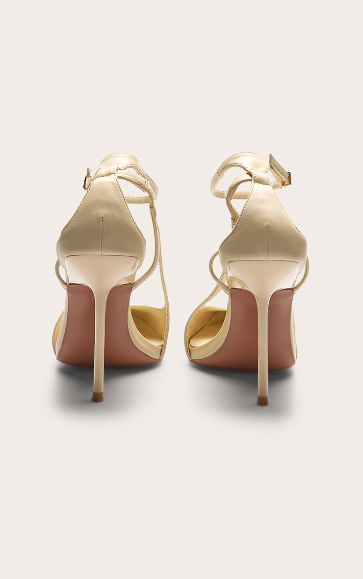 Almond Oil Cut Out Strap High Stiletto Heeled Courts image 4