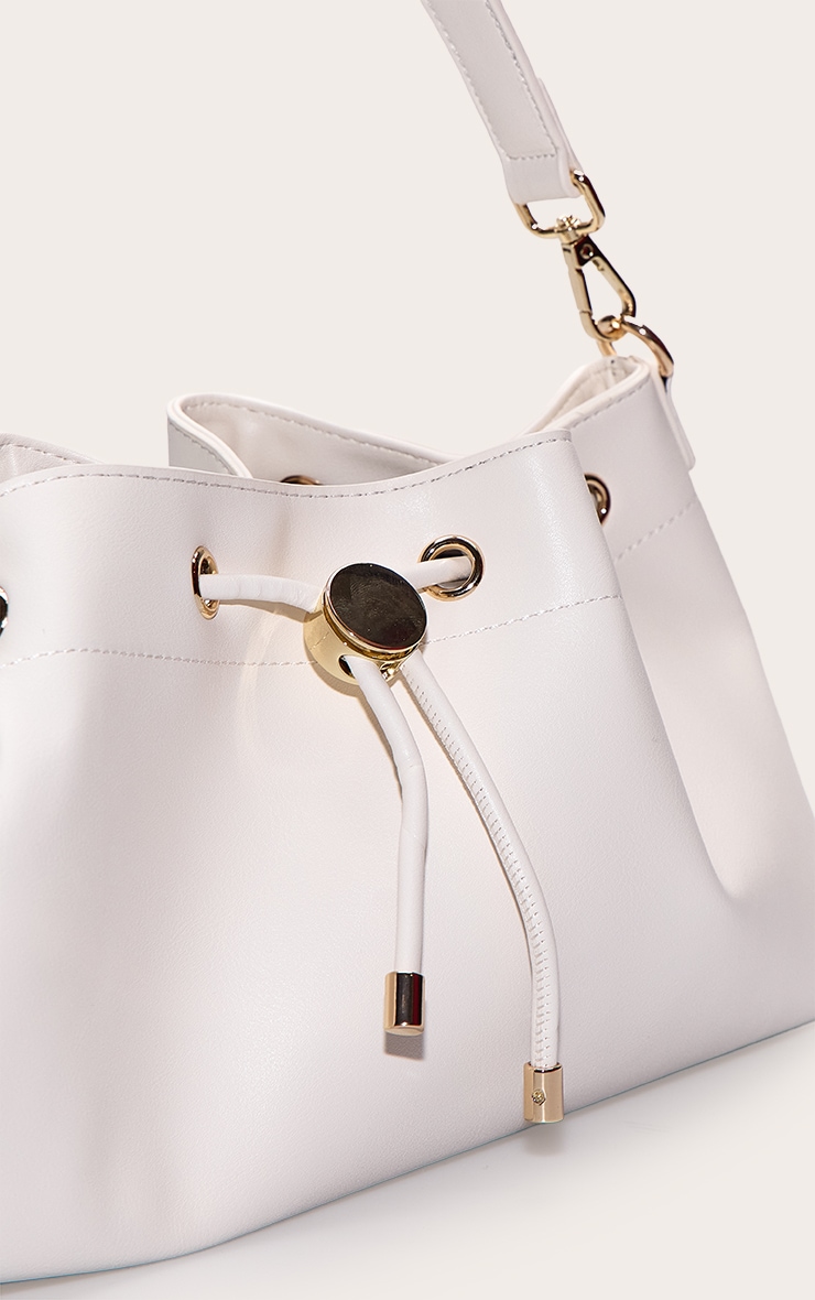 Cream Soft PU Drawstring Shoulder Bag image 5