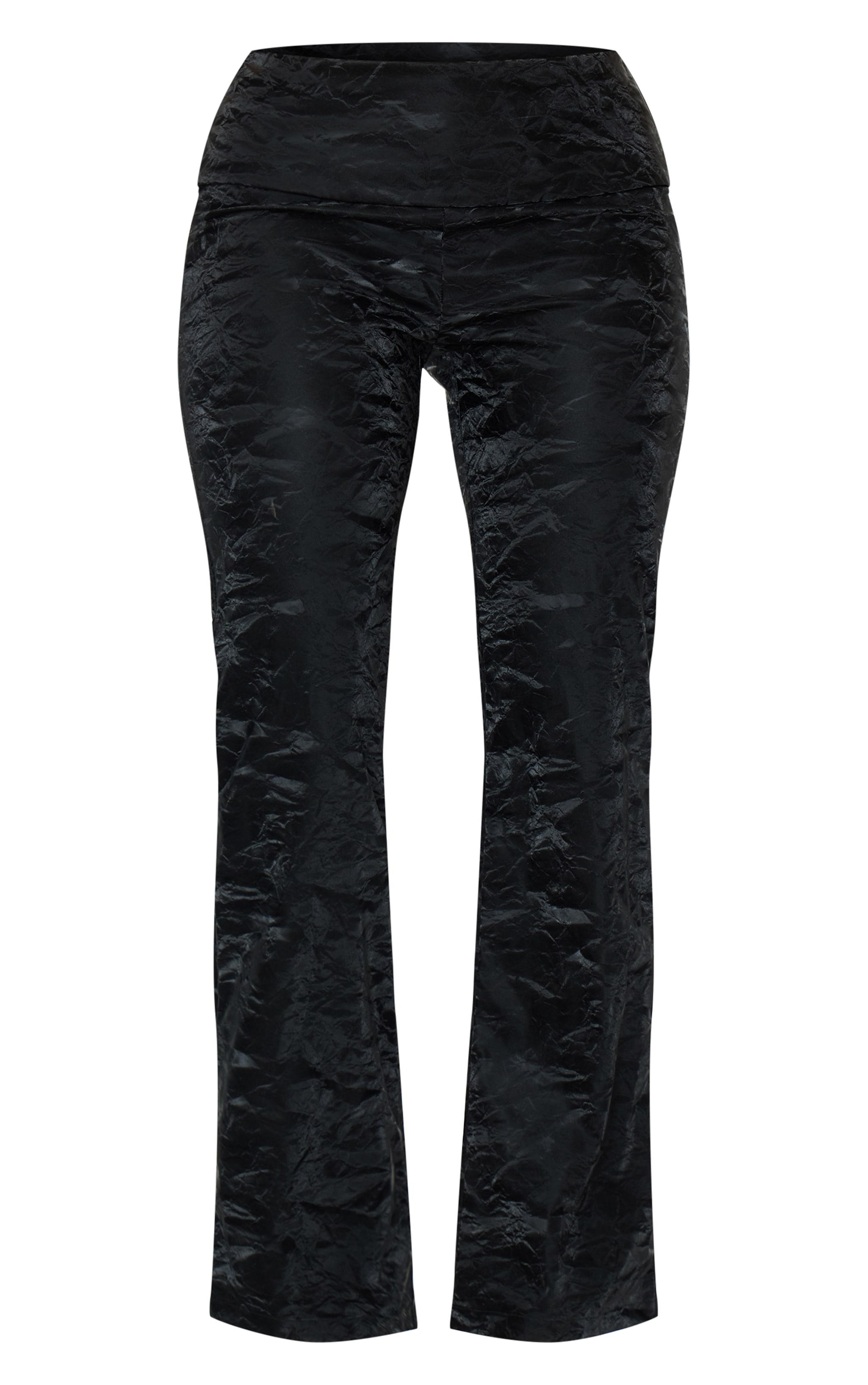 Shape Black Washed Faux Leather Panel Detail Pants image 5