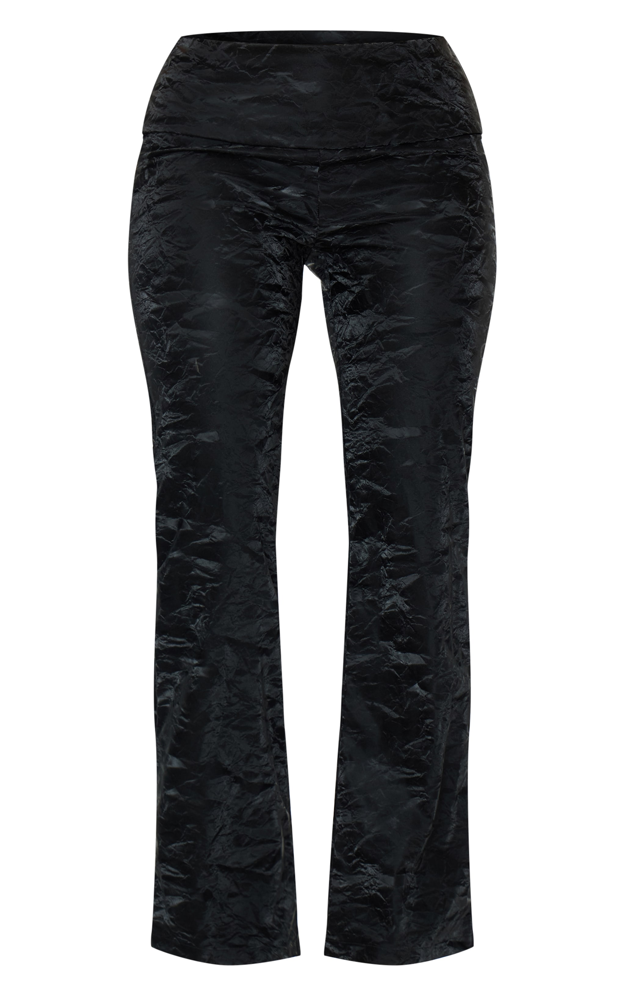 Shape Black Washed Faux Leather Panel Detail Trousers image 5