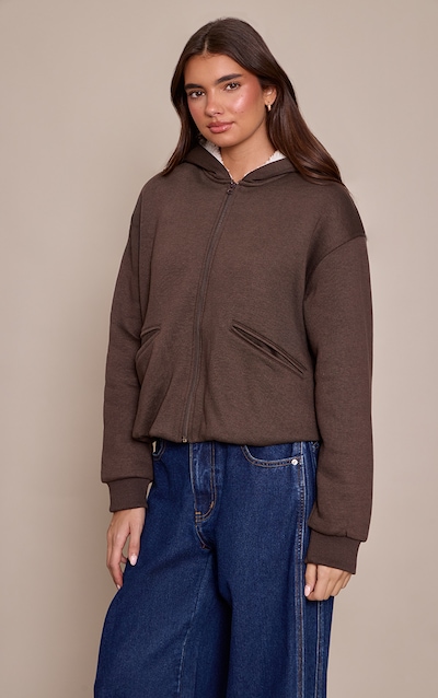 Chocolate Fleece Lined Zip Up Hoodie