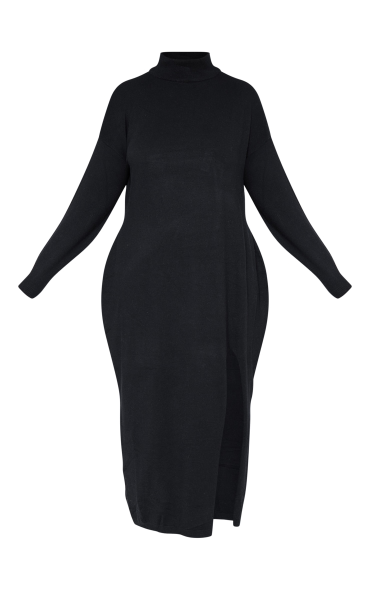 Plus Black Soft Knit Oversized Jumper Dress image 5