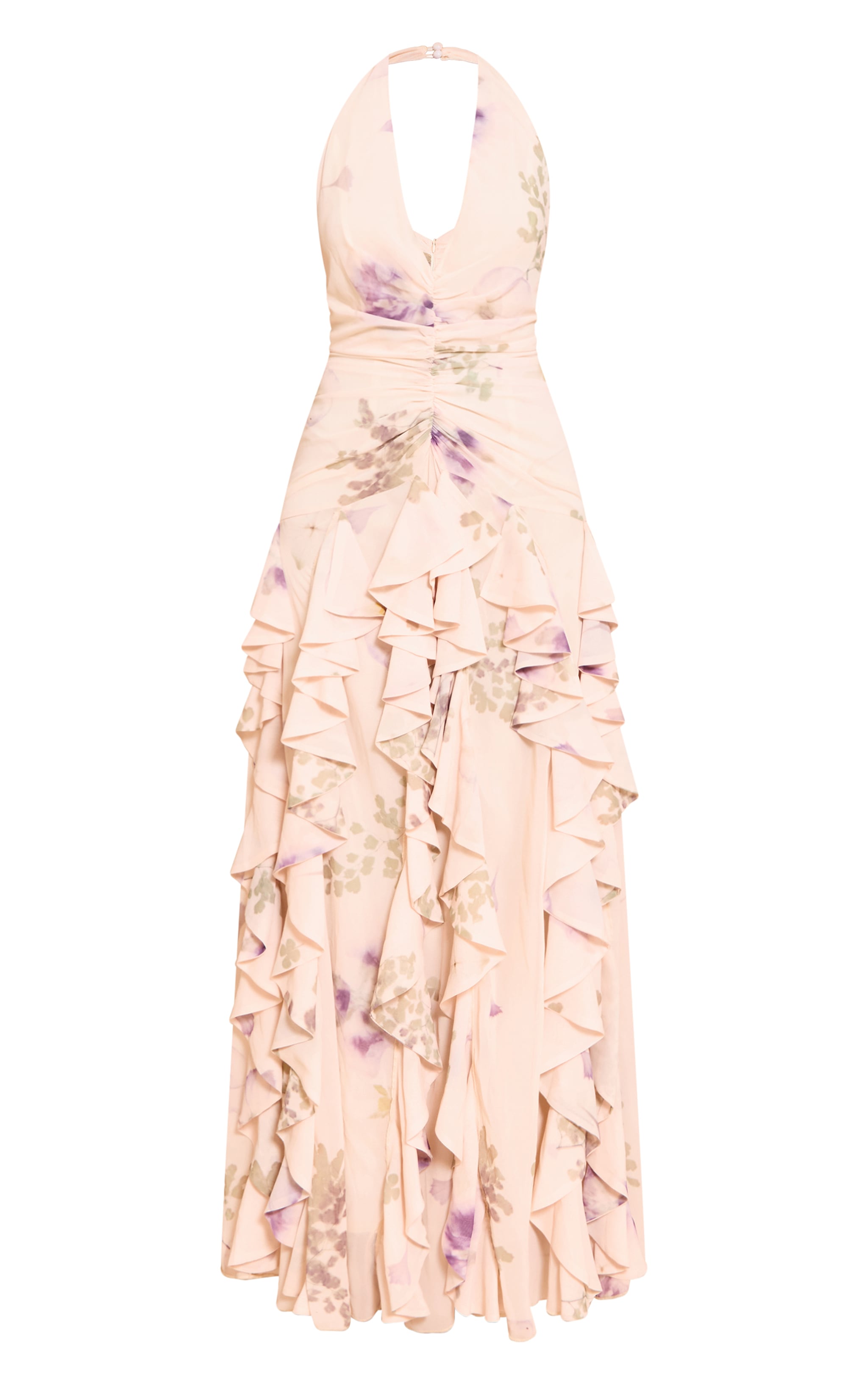Textured Frill Detail Tiered Maxi Dress | boohoo