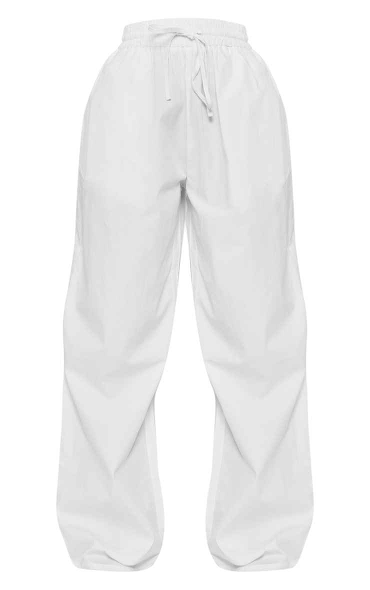 Petite Pantalon en popeline de coton blanc à poches image 5