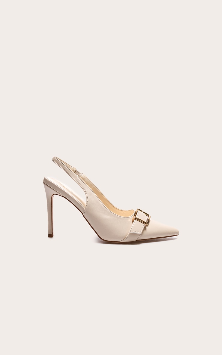 [OPEN YY] / ☆ 25SS BUCKLE POINTY HEELS / BEIGE Beige Buckle Pointy Heels by OPEN YY on Sale