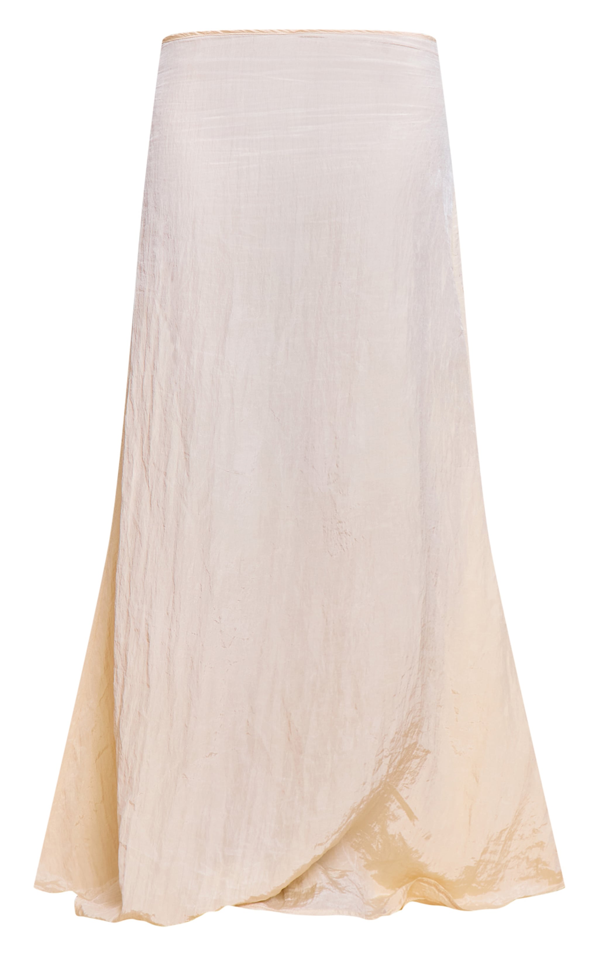 Butter Yellow Textured Woven Floaty Maxi Skirt image 5