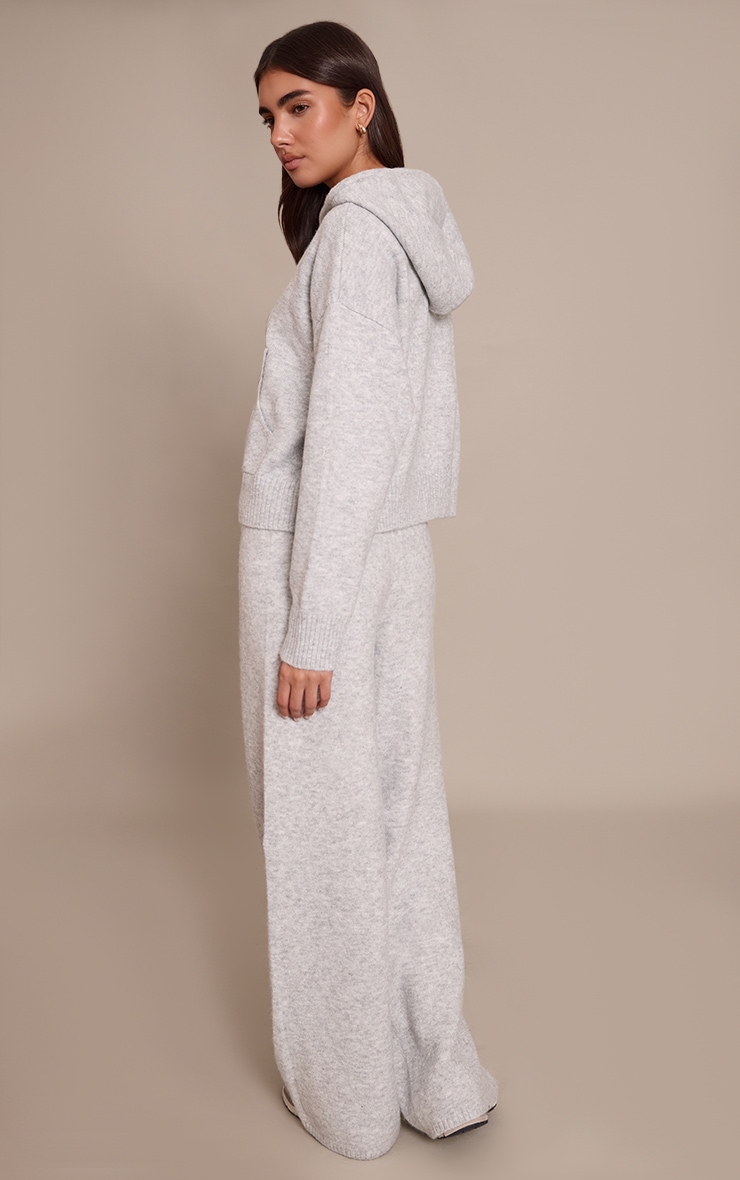 Grey Wide Leg Knitted Pants