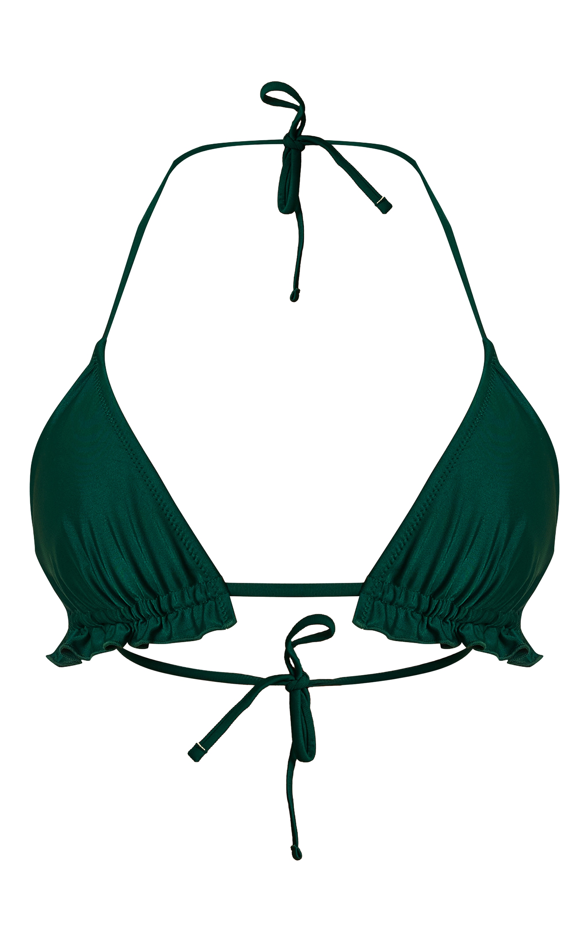 Green Frill Edge Triangle Bikini Top image 5