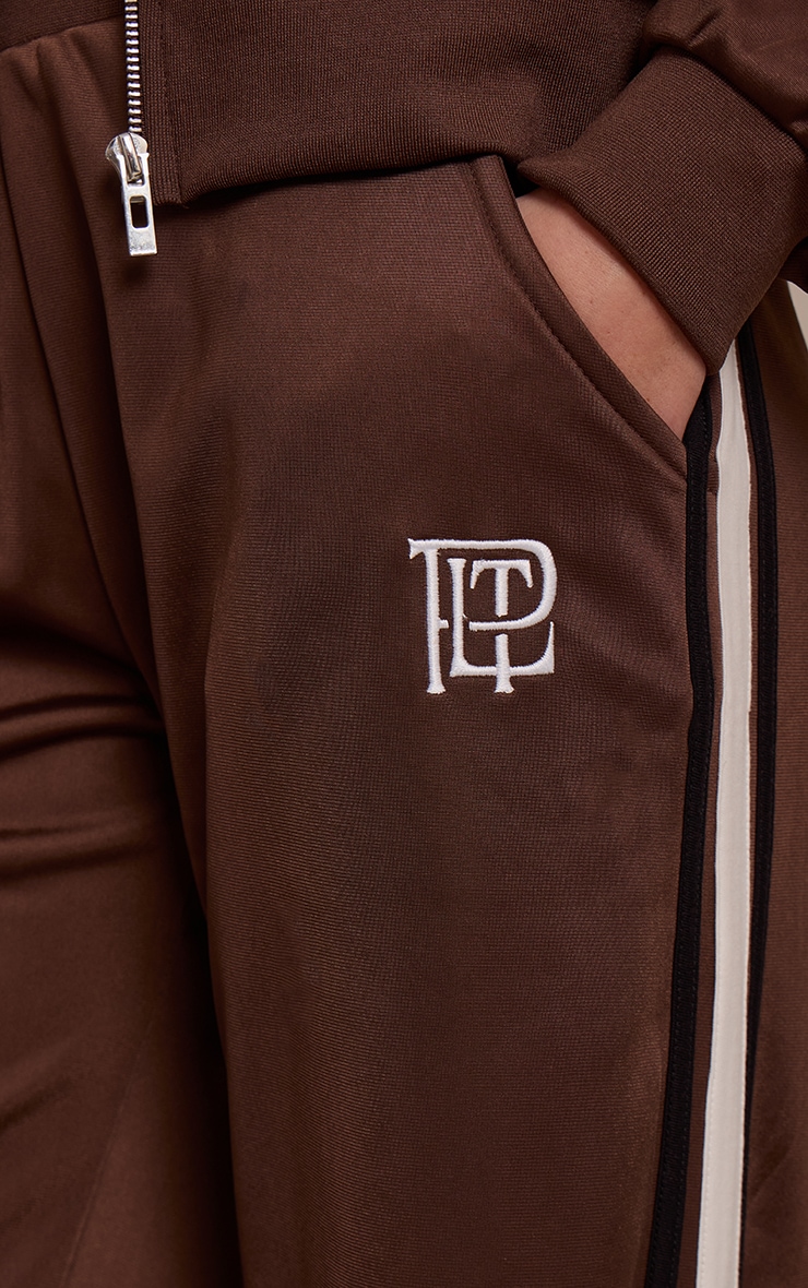 Espresso Tricot Contrast Side Stripe Wide Leg Sweatpants image 4