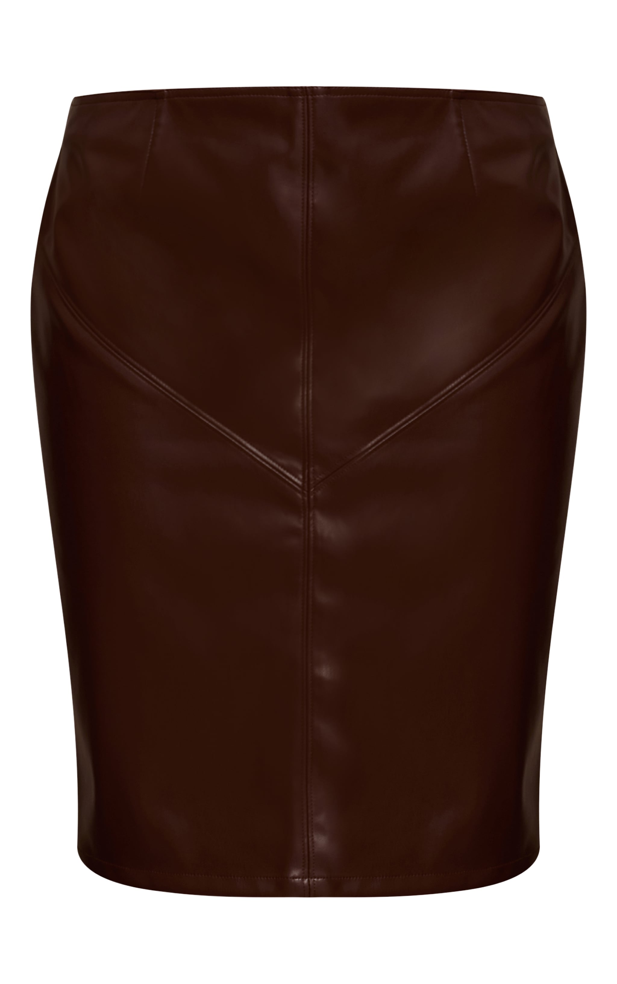 Brown Faux Leather Midi Skirt  image 5