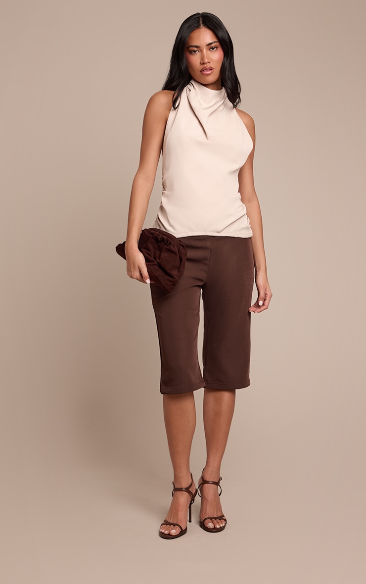 Stone Woven High Neck Low Back Top  image 3