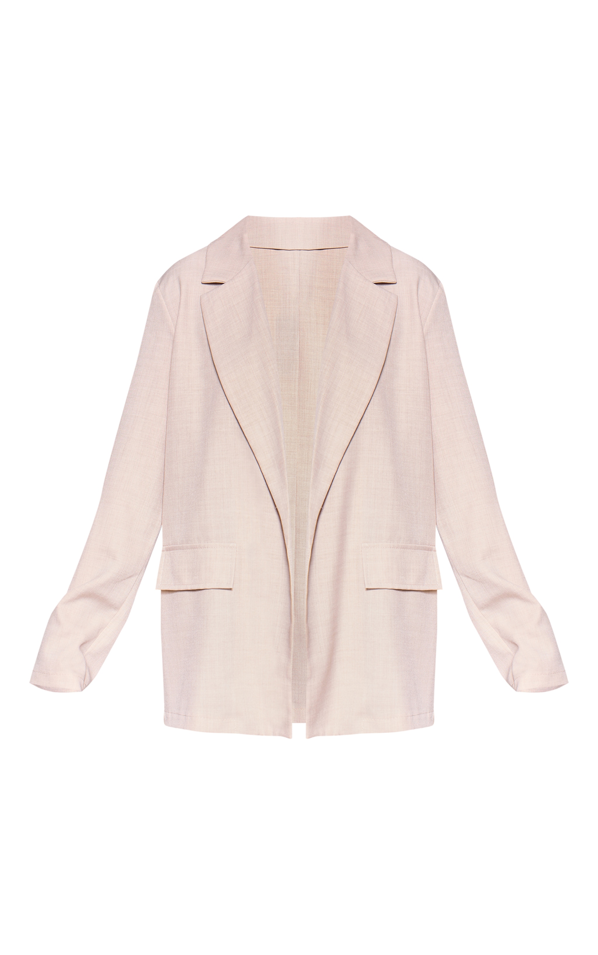 Sand Linen Look Minimal Blazer image 5