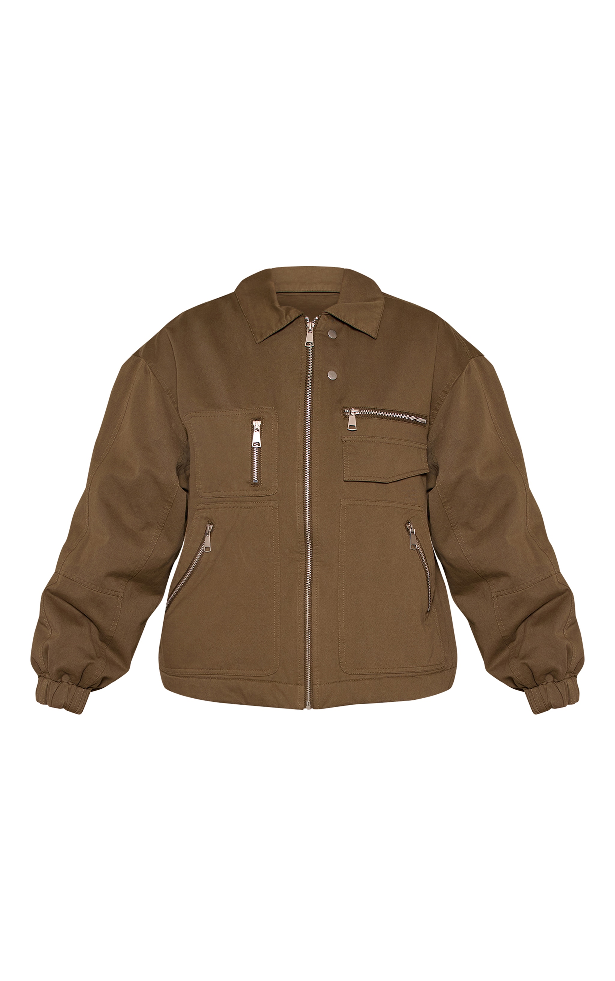 Khaki Twill Oversized Jacket image 5