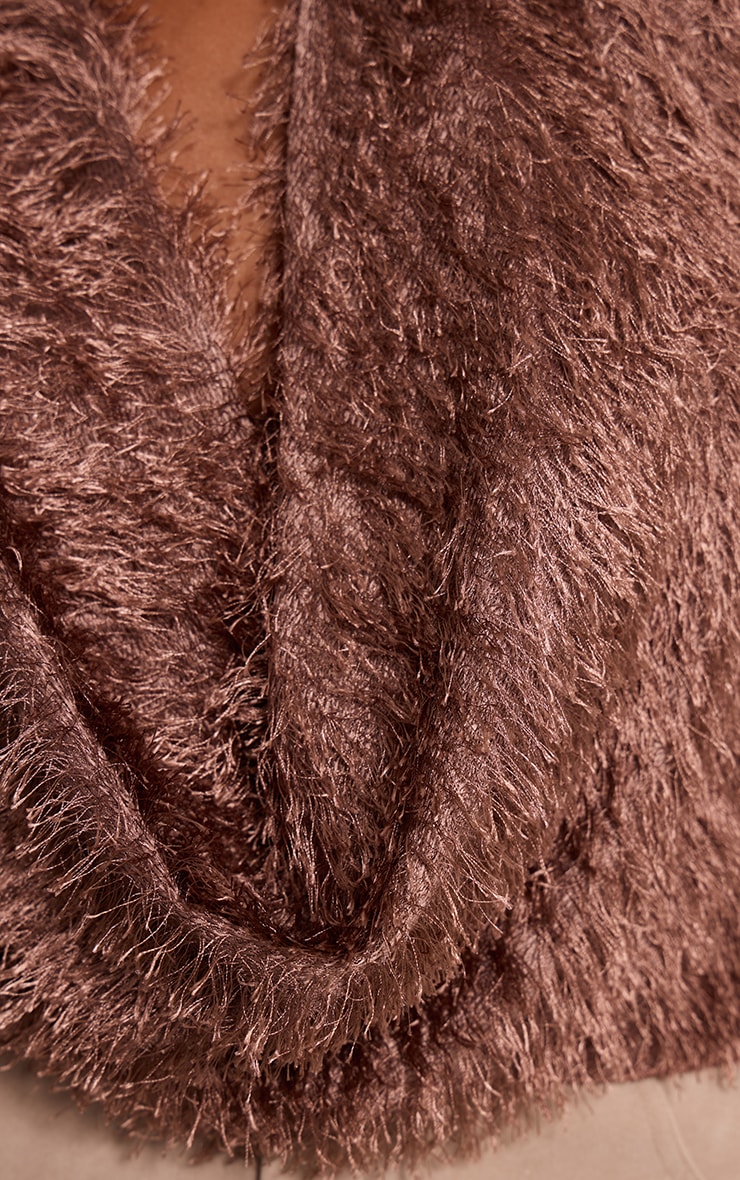 Chocolate Textured Cowl Halterneck Top image 4