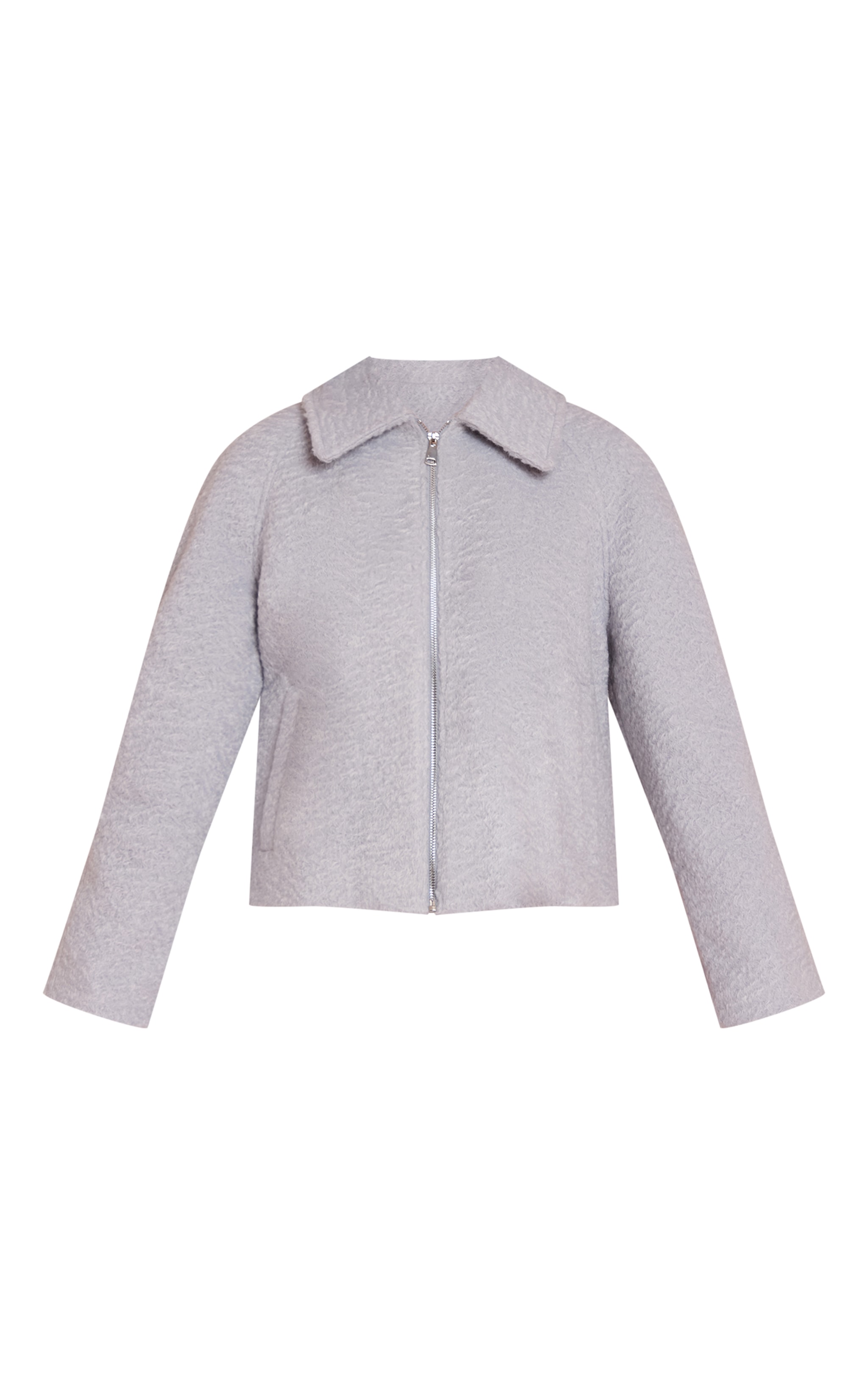 Veste bouclée bleu clair à zip image 5