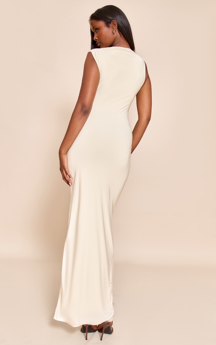 Buttercream Trim Detail Off The Shoulder Maxi Dress image 2
